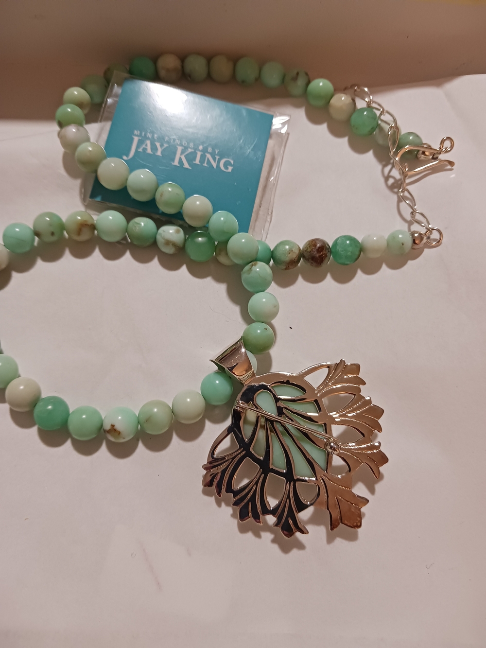 Jay King Authentic Green Opal Pendant/Brooch - Picture 2 of 2